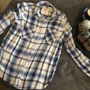 Blue and white flannel
